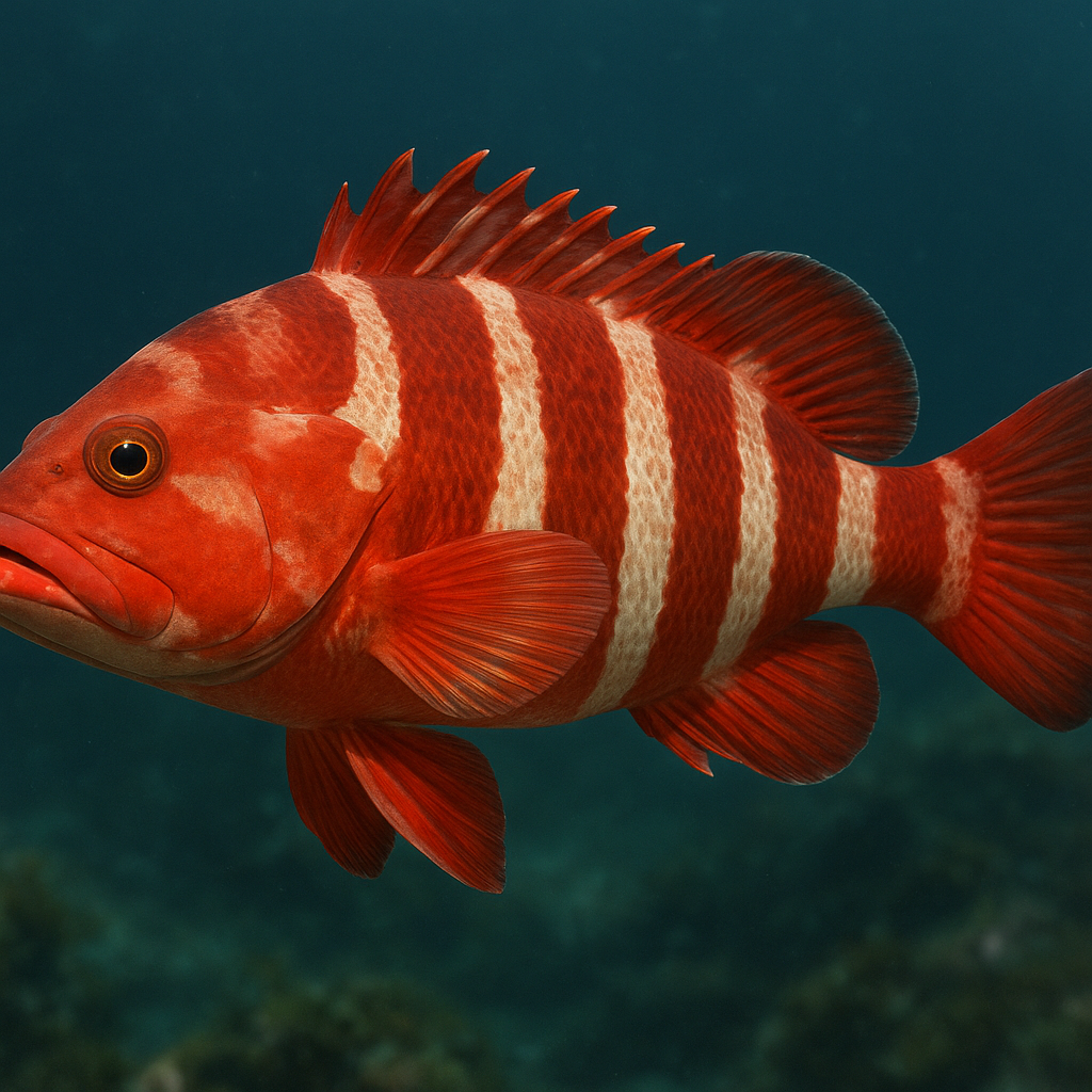 Strzępiel czerwony pacyficzny – Epinephelus fasciatus