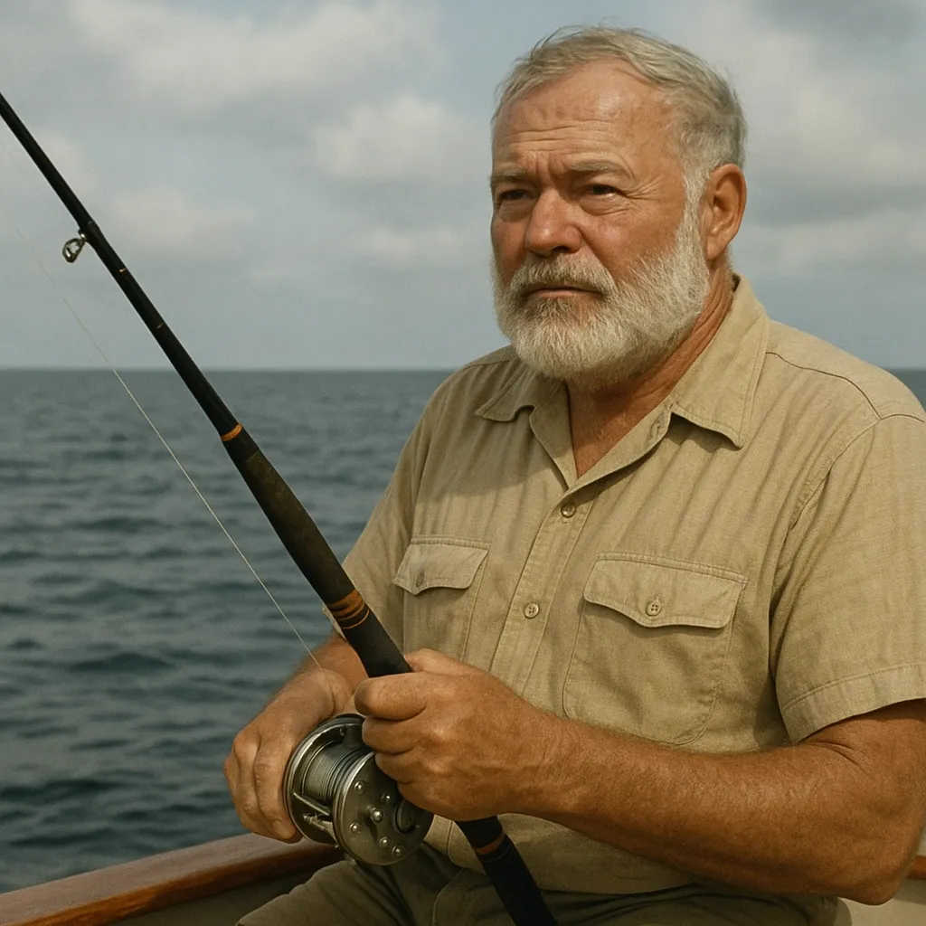 Ernest Hemingway – USA – pisarz i zapalony wędkarz, popularyzator połowów dalekomorskich