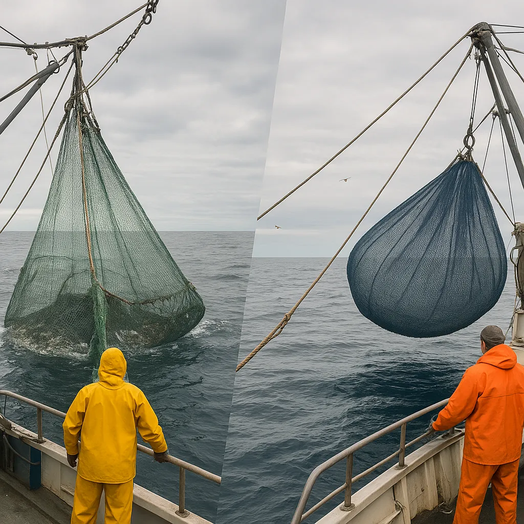 Porównanie włoków dennych i pelagicznych w praktyce rybackiej