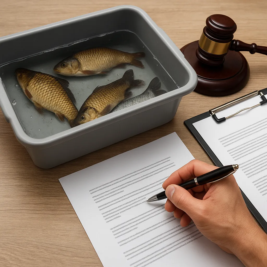 Przechowywanie żywych ryb w sadzyku – wymogi prawne
