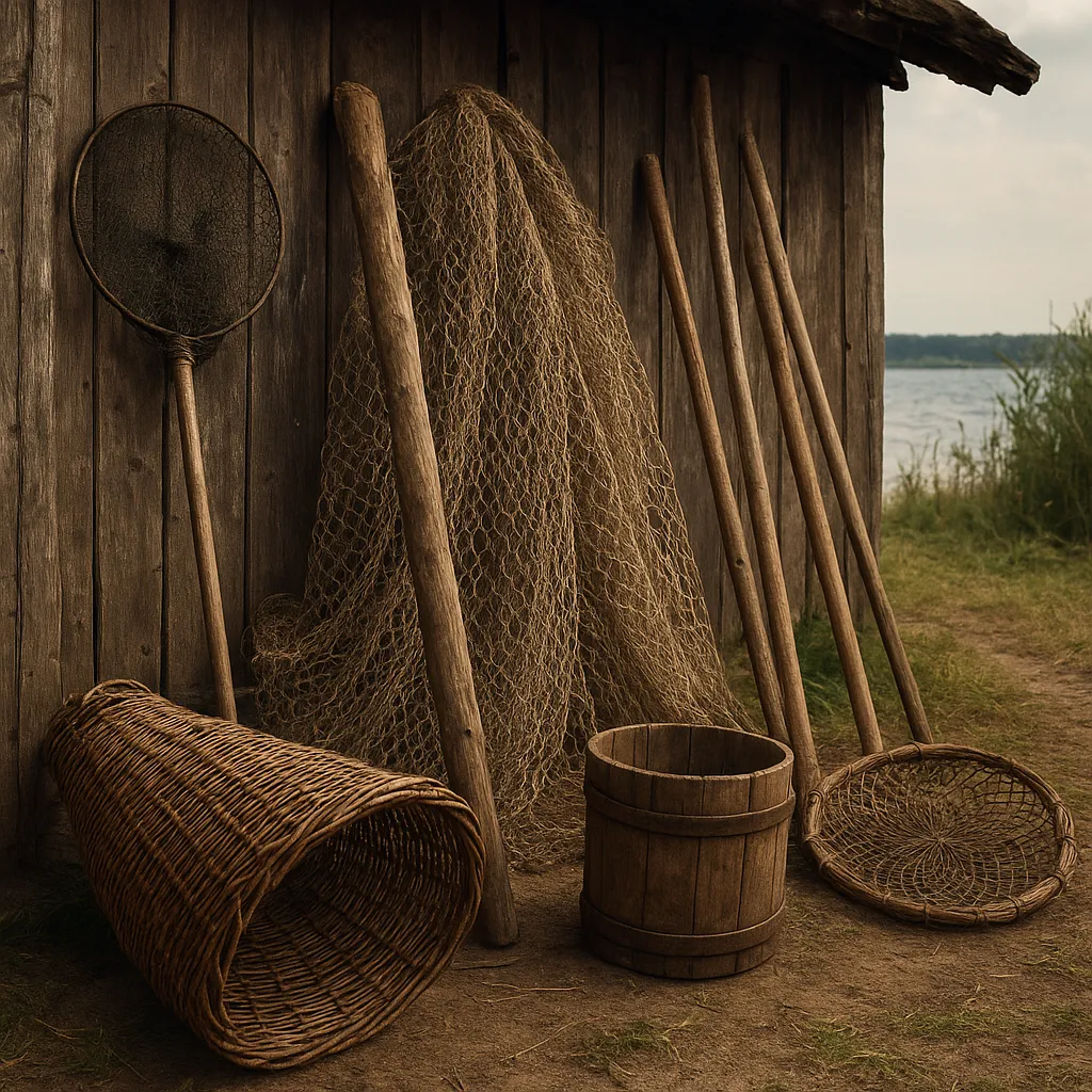 Tradycyjne narzędzia rybackie używane na Mazurach