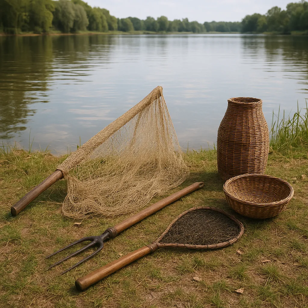 Tradycyjne narzędzia połowowe używane w jeziorach