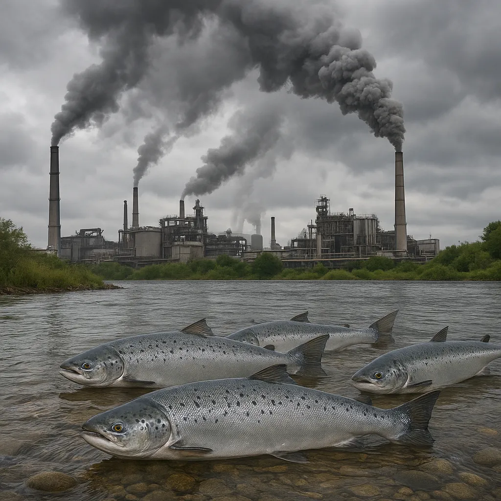 Wpływ zanieczyszczeń przemysłowych na populację łososia atlantyckiego