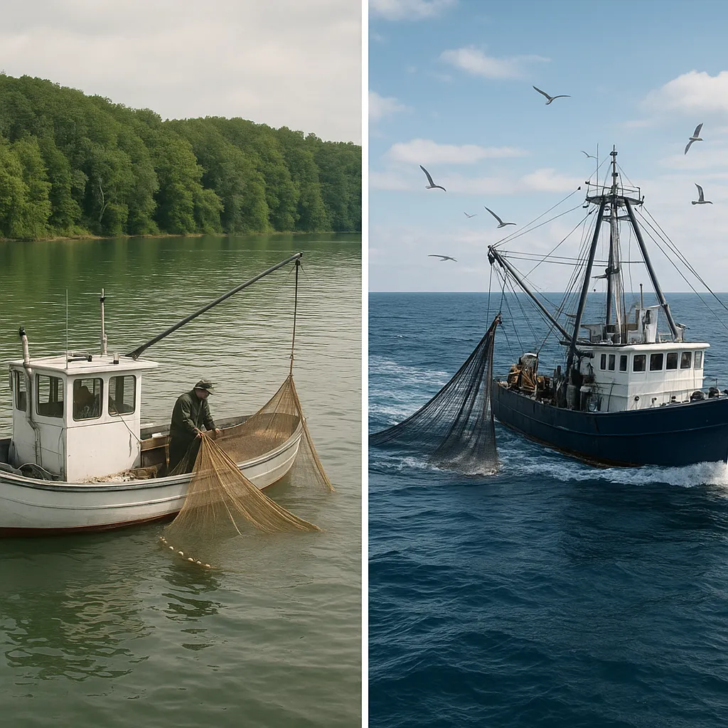 Różnice między rybołówstwem śródlądowym a morskim