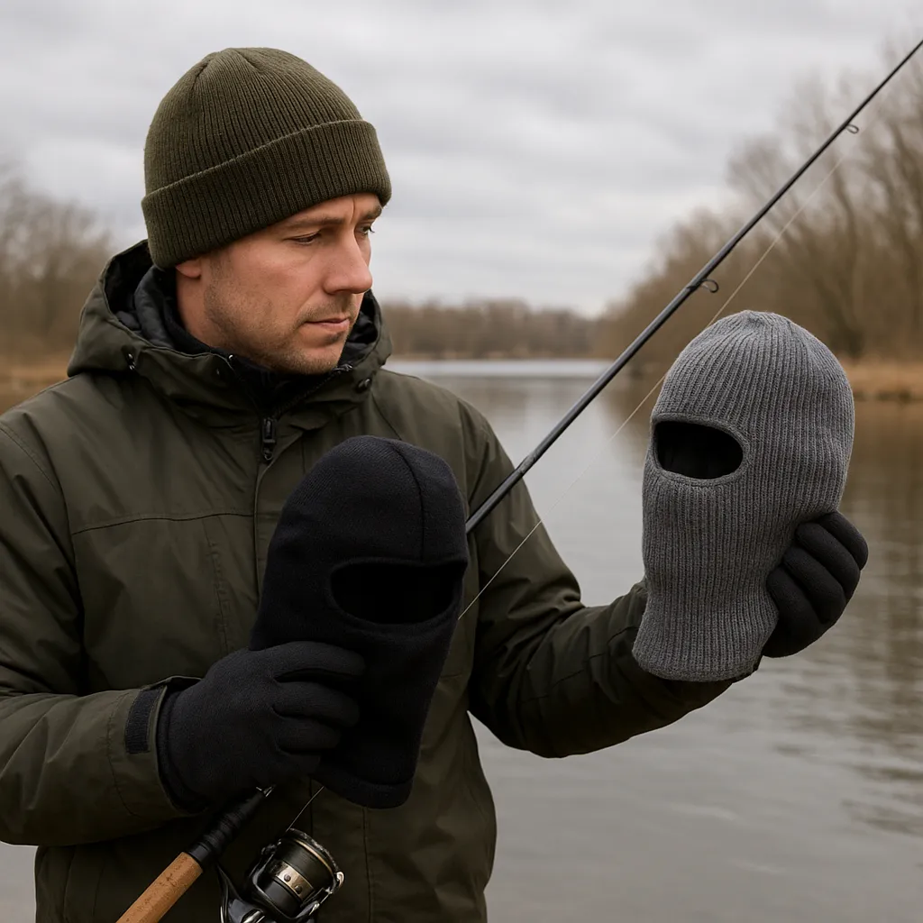 Test czapek i kominów wędkarskich na zimowe łowienie