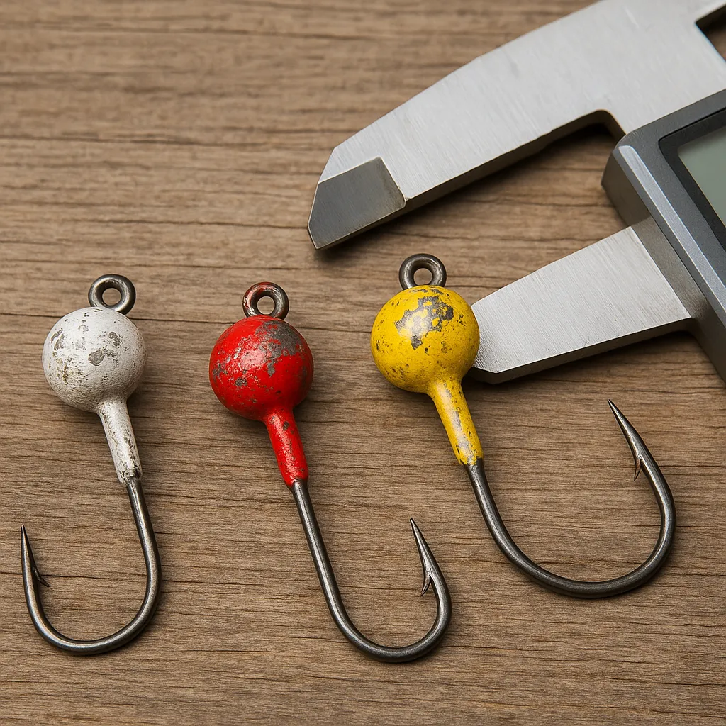 Test główek jigowych – ostrość haka i trwałość farby