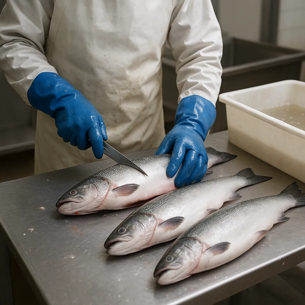 Obróbka wstępna ryb – patroszenie, odgławianie, mycie