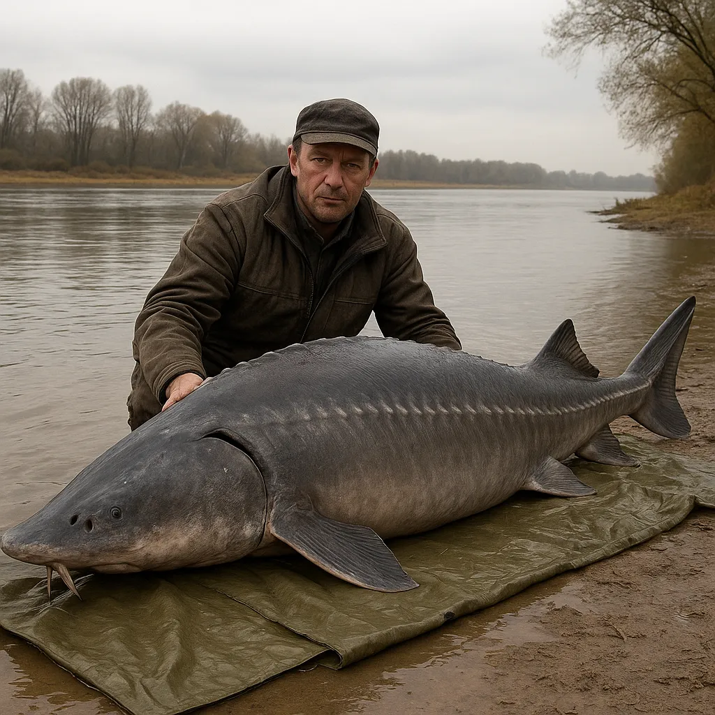 Największy jesiotr złowiony w polskich wodach przed jego ochroną