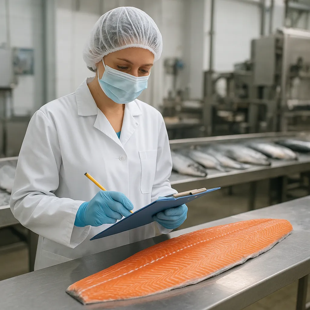 Kontrola jakości surowca rybnego w zakładzie produkcyjnym