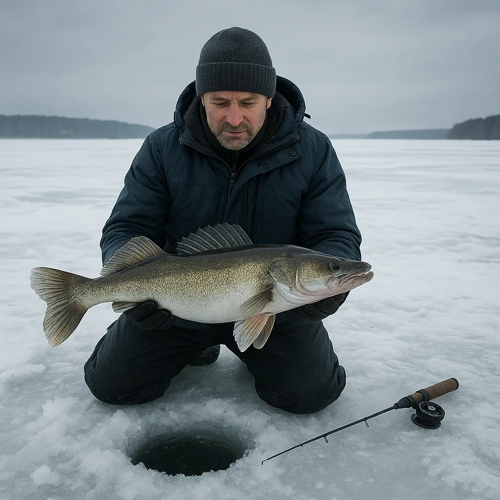 Rekordowe połowy spod lodu – największe ryby zimą