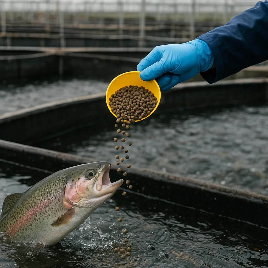 Karmienie pstrąga tęczowego w intensywnej hodowli – praktyczne wskazówki