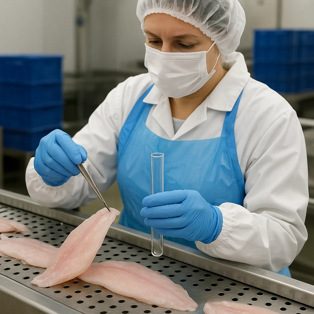 Kontrola szkła i plastiku twardego w zakładach rybnych