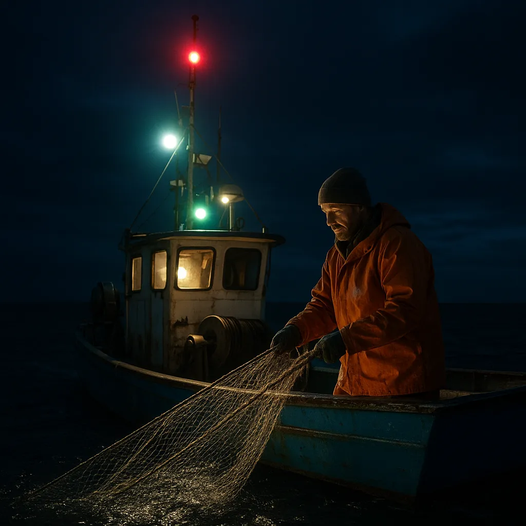 Jakie światła nawigacyjne są kluczowe podczas połowów nocnych