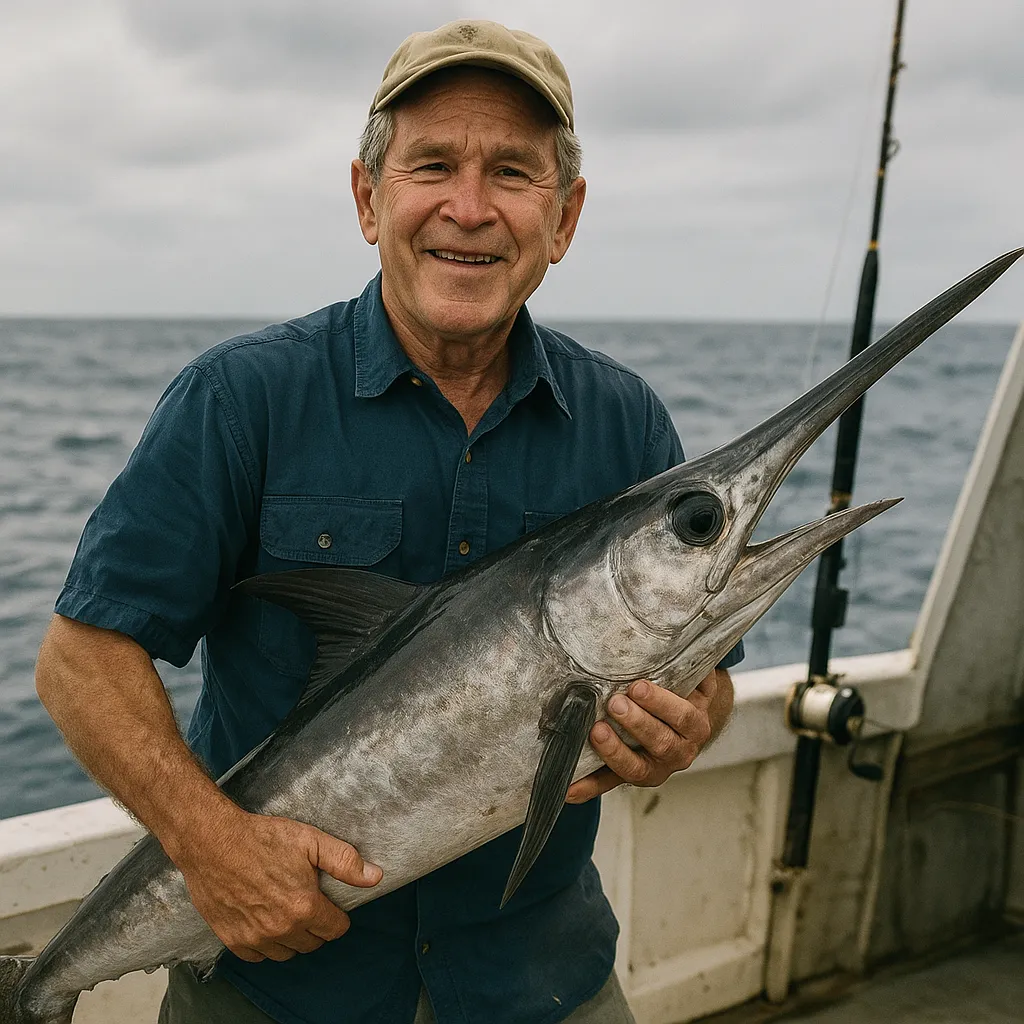 George W. Bush – USA – znany z zamiłowania do połowów morskich