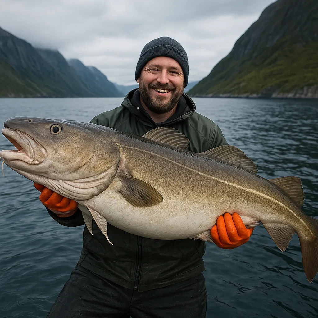 Rekordowy dorsz z norweskiego fiordu – ile ważył gigant