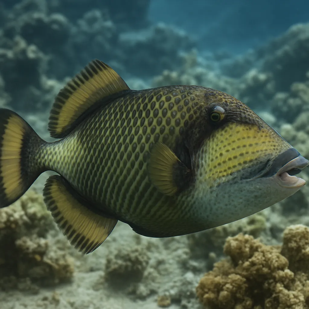 Pancernik rafowy – Balistoides viridescens