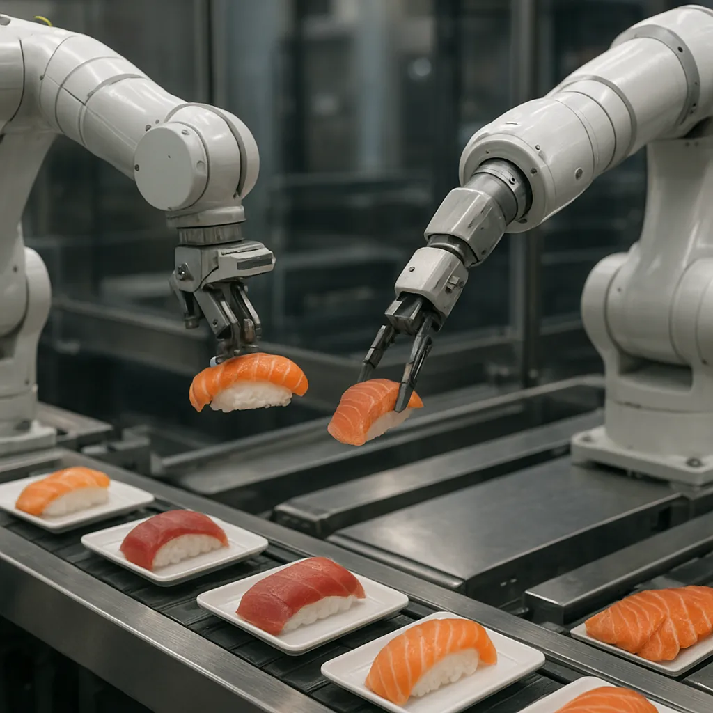 Roboty przemysłowe w produkcji sushi i sashimi