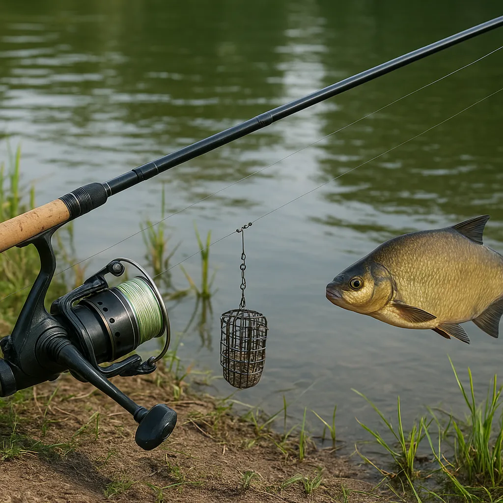 Feeder z długim przyponem na leszcza